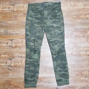 GAP Jean Camo Army Green Denim 27 Skinny Casual Stretch Modern